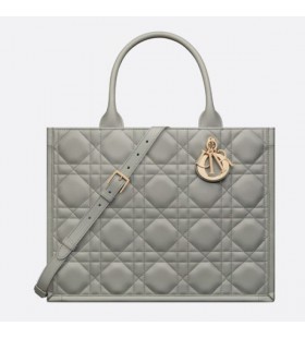 Medium Dior Book Tote Stone Gray