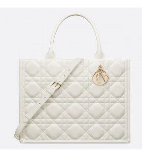 Medium Dior Book Tote White