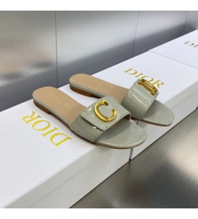 C'est Dior Slides Women Patent Leather Grey