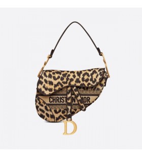 Dior Saddle Bag Mizza Motif Canvas Beige