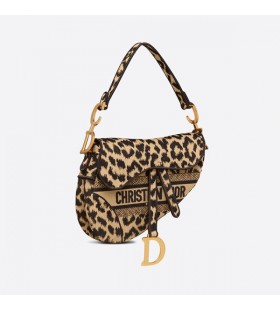 Dior Saddle Bag Mizza Motif Canvas Beige