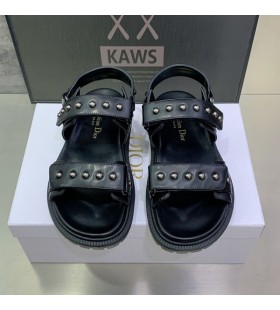 DiorAct Sandals Women Lambskin With Rivets Black