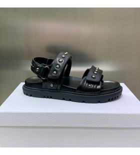 DiorAct Sandals Women Lambskin With Rivets Black