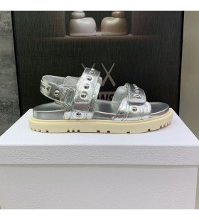 DiorAct Sandals Women Lambskin With Rivets Silver