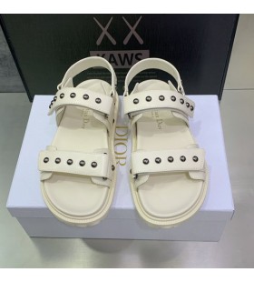 DiorAct Sandals Women Lambskin With Rivets White