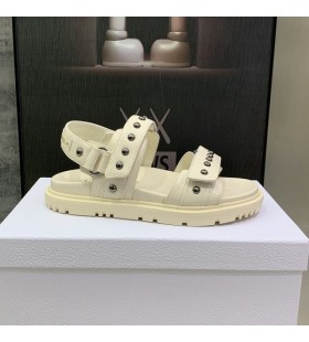 DiorAct Sandals Women Lambskin With Rivets White