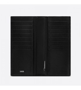 Large Dior Vertical Wallet Oblique Motif Canvas Black