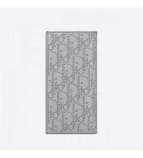Large Dior Vertical Wallet Oblique Galaxy Leather Grey