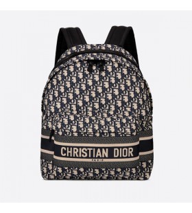 DiorTravel Backpack Oblique Motif Canvas Blue