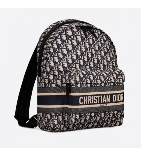 DiorTravel Backpack Oblique Motif Canvas Blue