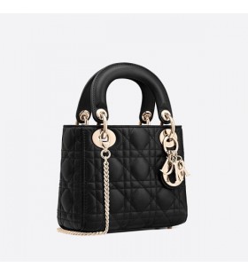 Mini Lady Dior Bag Cannage Lambskin Black