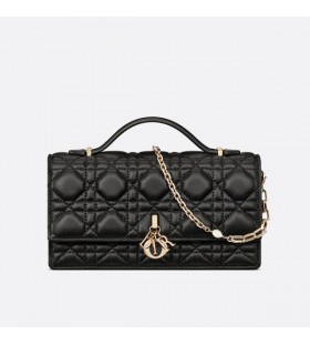 Mini Miss Dior Bag Cannage Lambskin Black