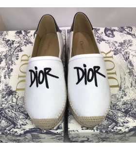 Dior Granville Espadrilles KadÄ±n Shawn Logo Motifli Kanvas Beyaz