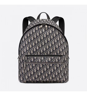 Dior Piloto Mochila Oblicuo Motivo De Lona Azul