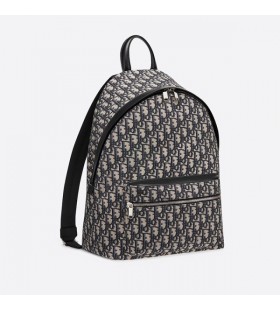 Dior Piloto Mochila Oblicuo Motivo De Lona Azul