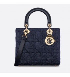 Medium Lady Dior Taske Beige